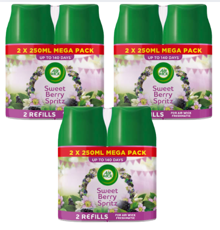 AirWick Sweet Berry Spritz Limited Edition FreshMatic Refill 250 ml X 6